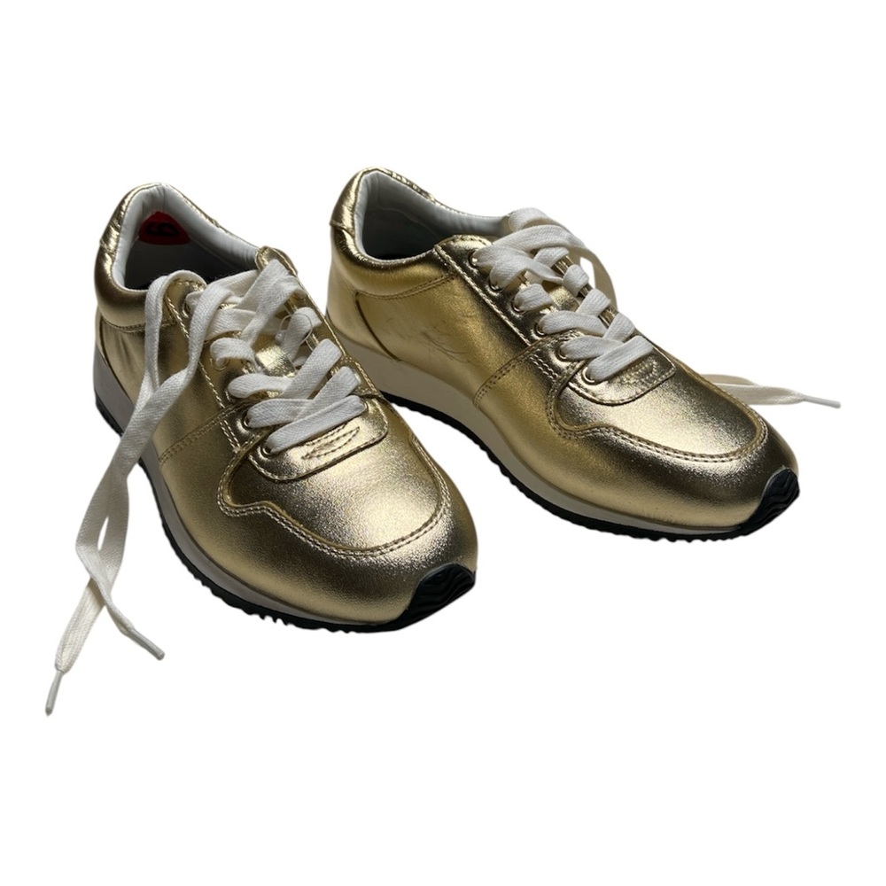 Rebecca Minkoff Metallic Gold Leather Lace Up Sneakers Size 6